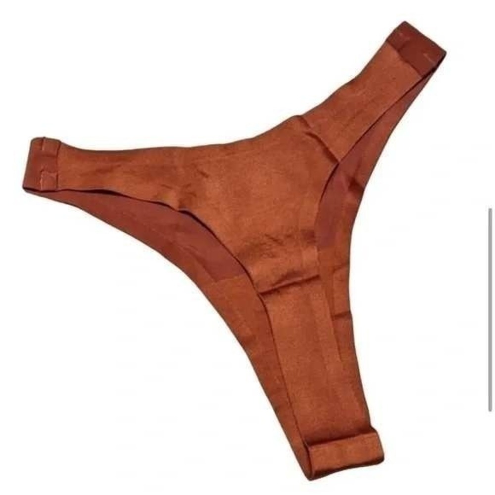 We Are HAH Seamless Invisible Thong Bronze No-Show Raw Cut High Leg Panty XL ECO